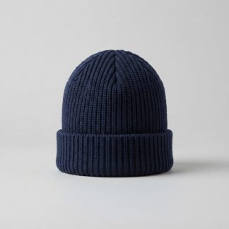 Limited Navy Recycled Polyester Cuffed Beanie