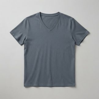 Everyday Slate Cotton-Modal V-Neck Tee